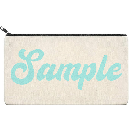 Canvas Pouch with Puff Writing