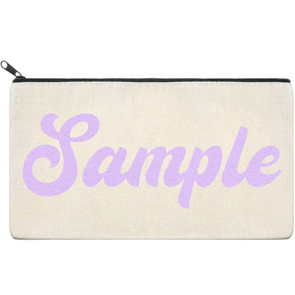 Canvas Pouch with Puff Writing