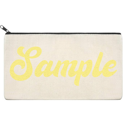 Canvas Pouch with Puff Writing