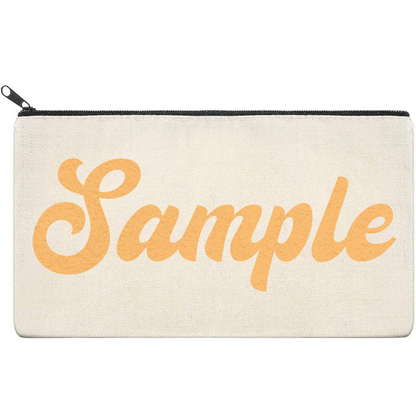 Canvas Pouch with Puff Writing