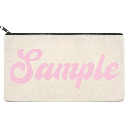 Canvas Pouch with Puff Writing