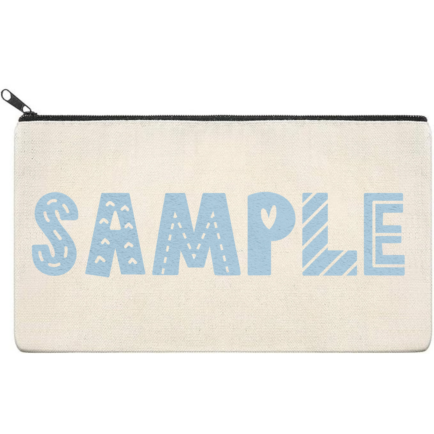 Canvas Pouch with Puff Writing