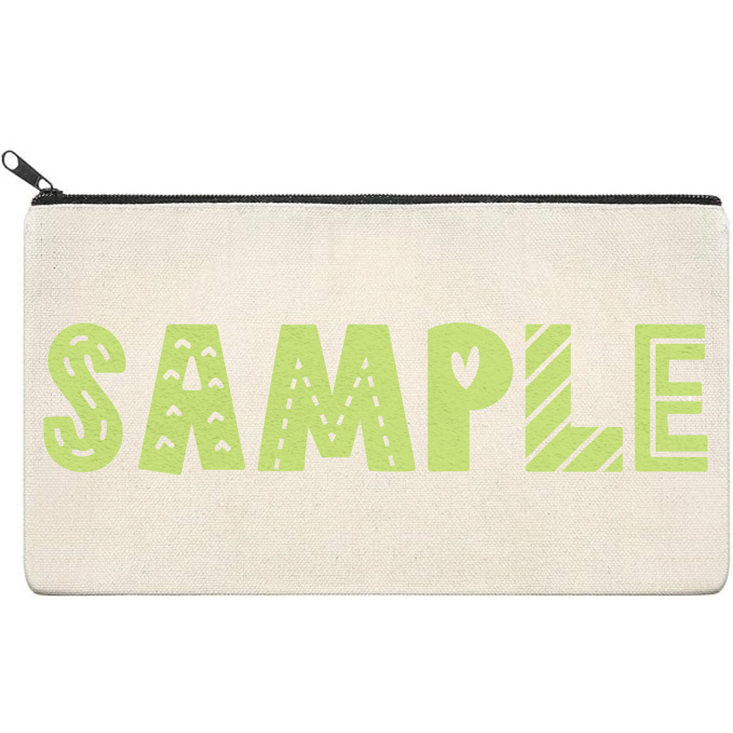 Canvas Pouch with Puff Writing