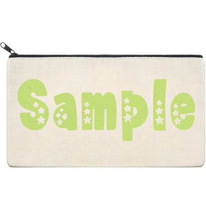 Canvas Pouch with Puff Writing