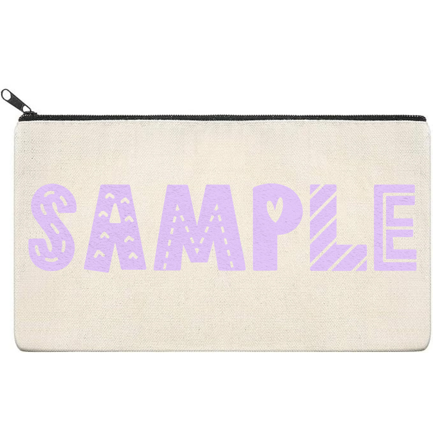 Canvas Pouch with Puff Writing