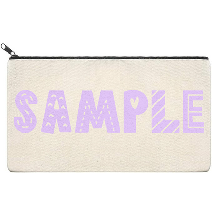 Canvas Pouch with Puff Writing