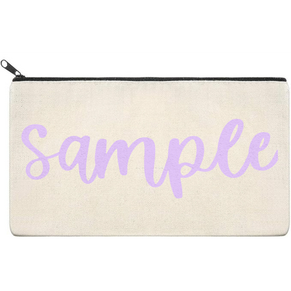 Canvas Pouch with Puff Writing