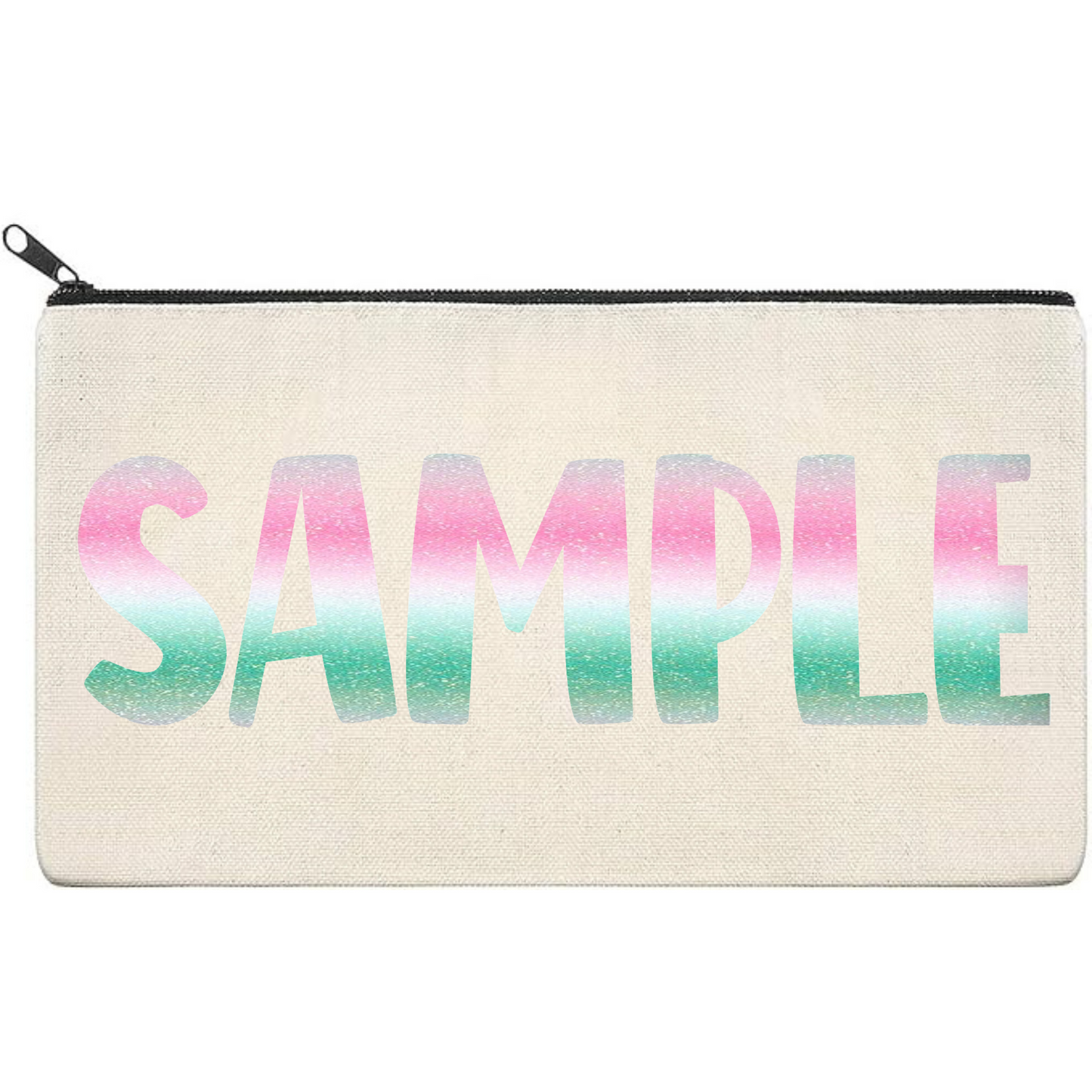 Canvas Pouch with Patterned Writing