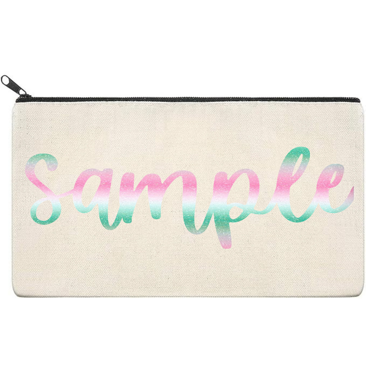 Canvas Pouch with Patterned Writing