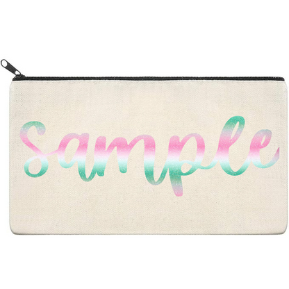 Canvas Pouch with Patterned Writing