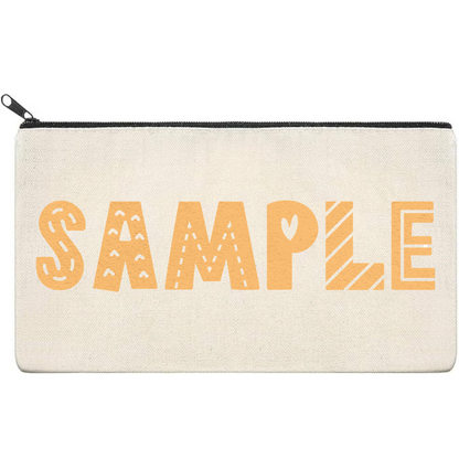 Canvas Pouch with Puff Writing