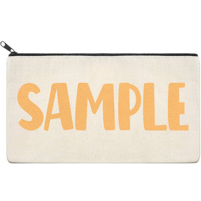 Canvas Pouch with Puff Writing