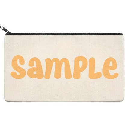 Canvas Pouch with Puff Writing