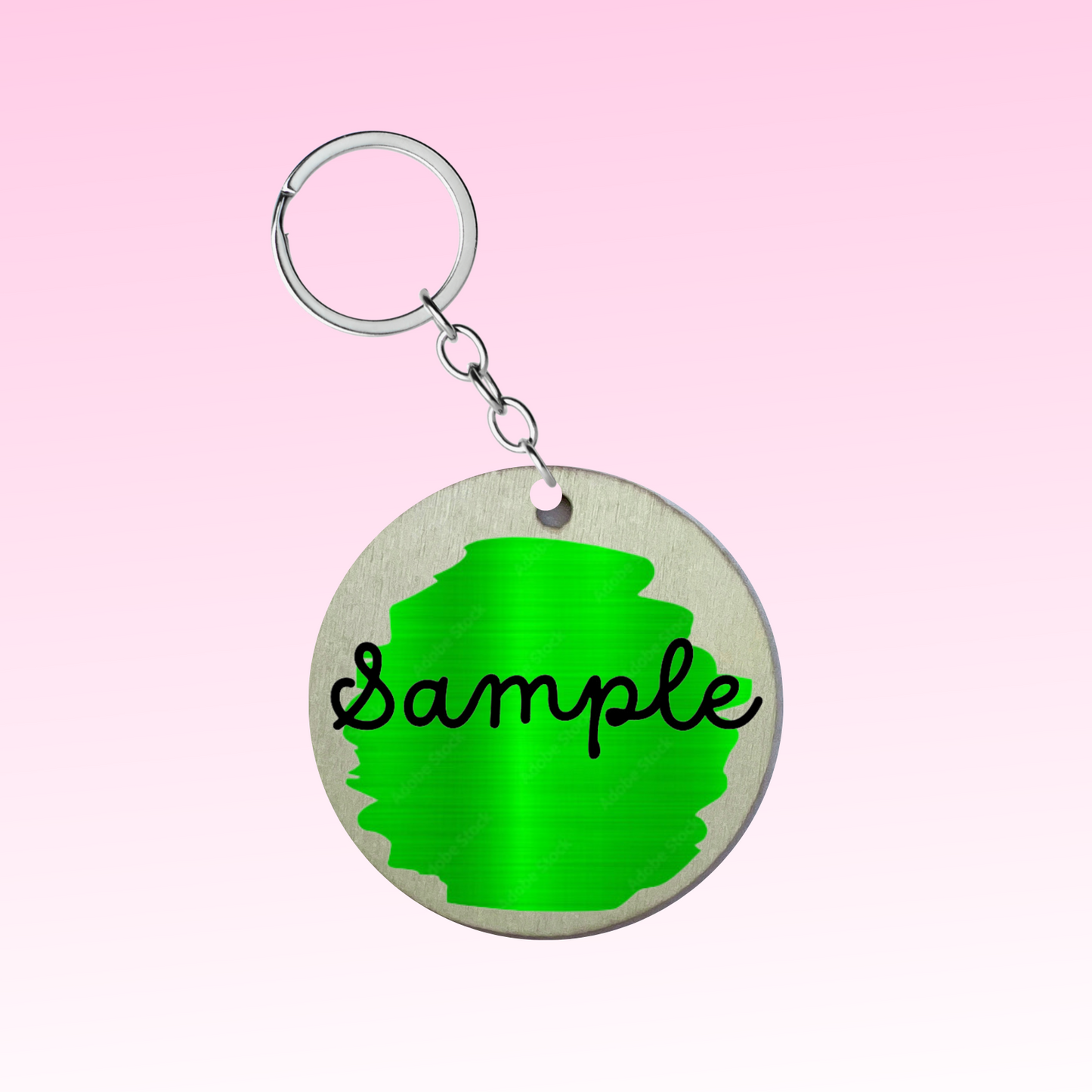 Wooden Keyring with Paint Splatter