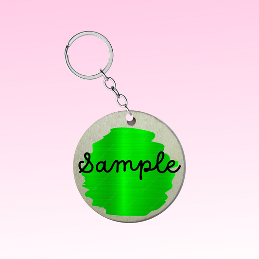 Wooden Keyring with Paint Splatter