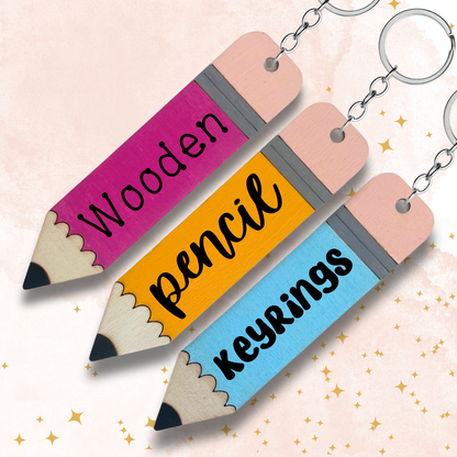 Wooden Pencil Keyring