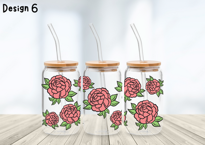 Flowers Glass Can