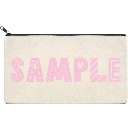 Canvas Pouch with Puff Writing