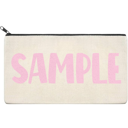 Canvas Pouch with Puff Writing