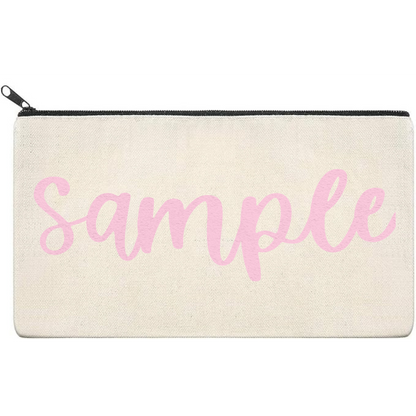 Canvas Pouch with Puff Writing