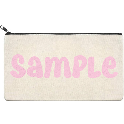 Canvas Pouch with Puff Writing