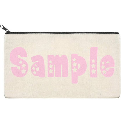 Canvas Pouch with Puff Writing