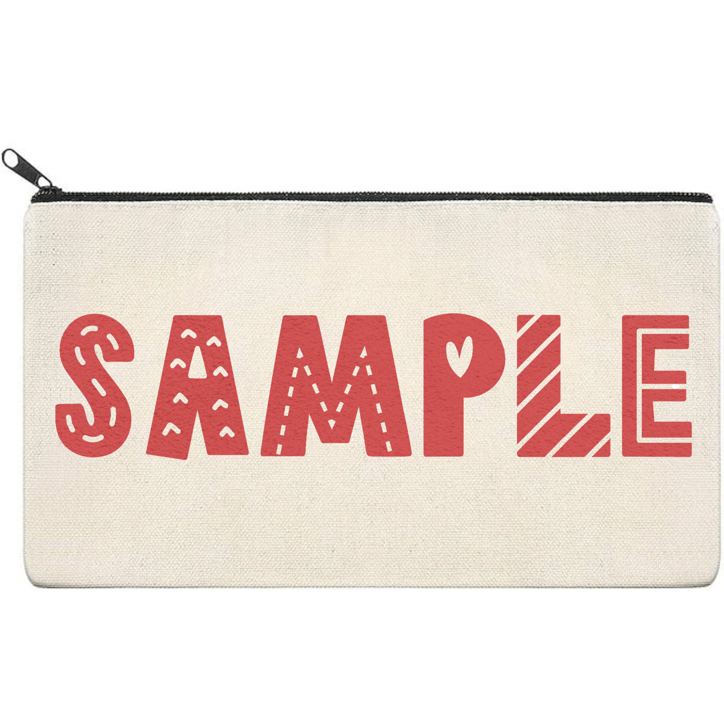 Canvas Pouch with Puff Writing