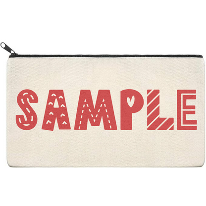 Canvas Pouch with Puff Writing