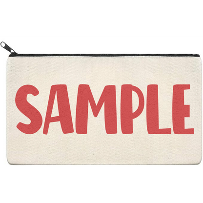 Canvas Pouch with Puff Writing