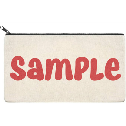 Canvas Pouch with Puff Writing