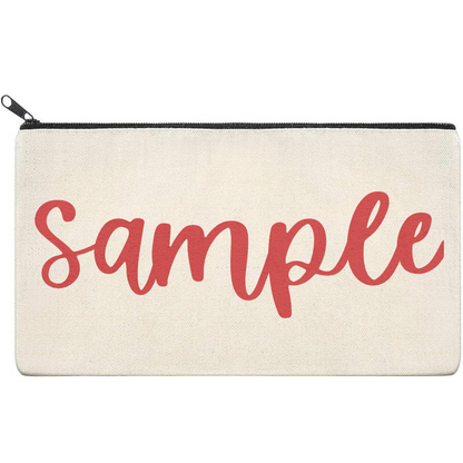 Canvas Pouch with Puff Writing