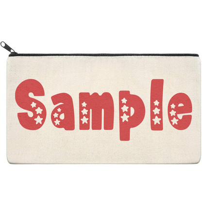 Canvas Pouch with Puff Writing