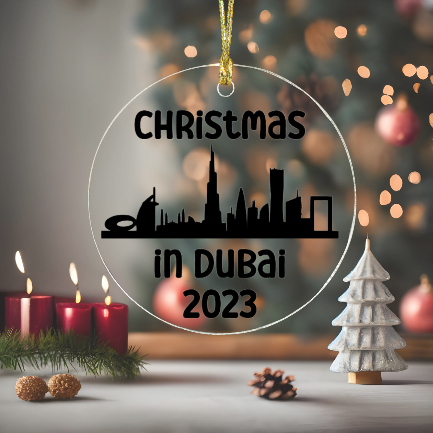 Dubai Skyline Acrylic Bauble