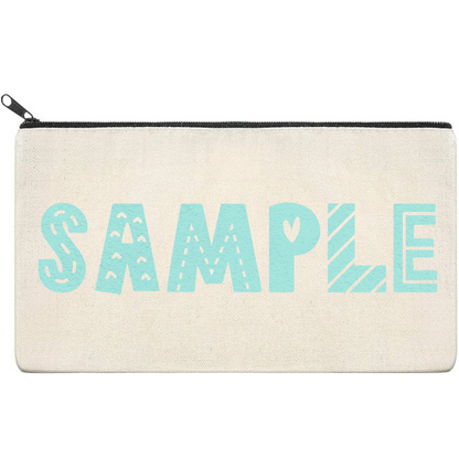 Canvas Pouch with Puff Writing