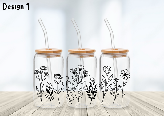 Flowers Glass Can
