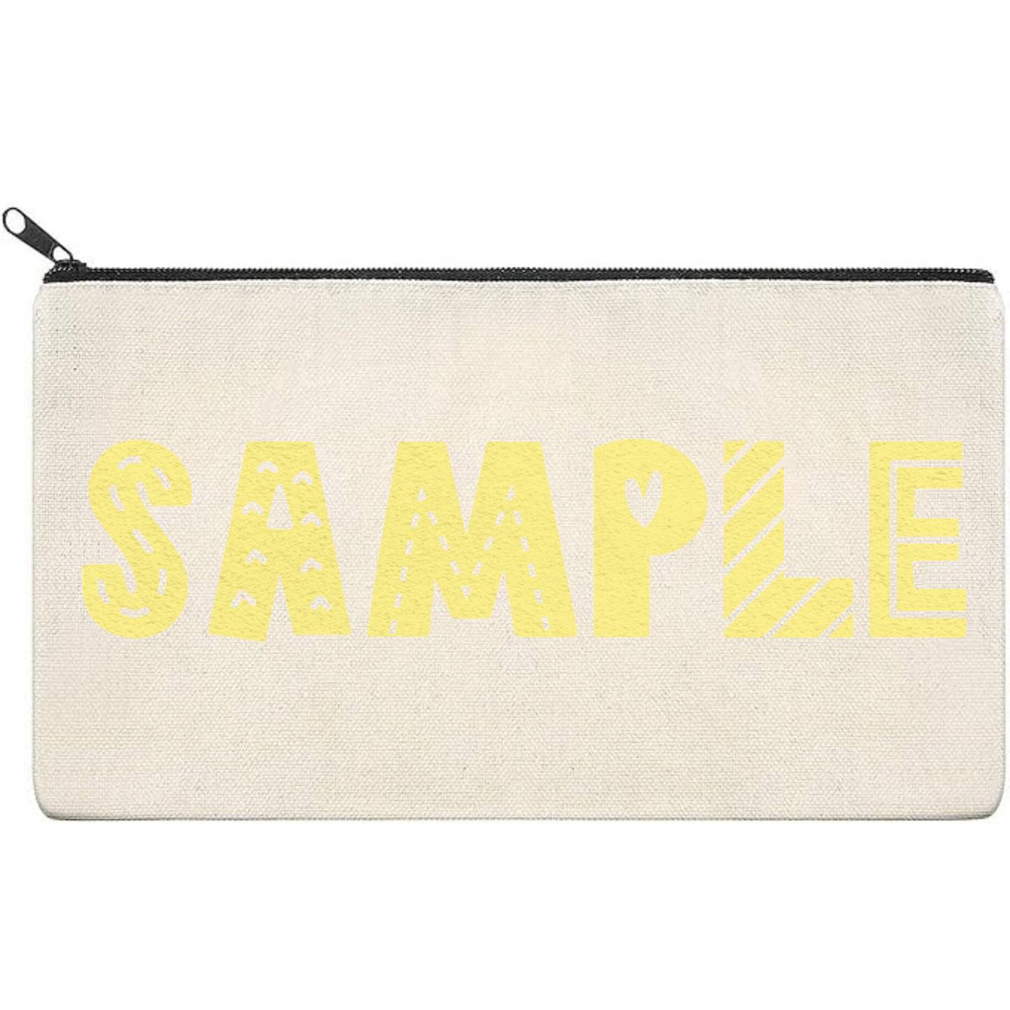 Canvas Pouch with Puff Writing