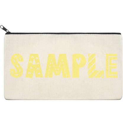 Canvas Pouch with Puff Writing