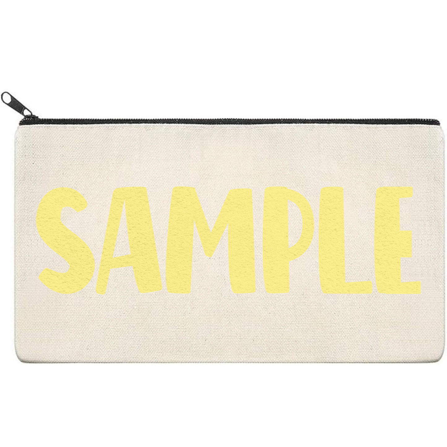 Canvas Pouch with Puff Writing