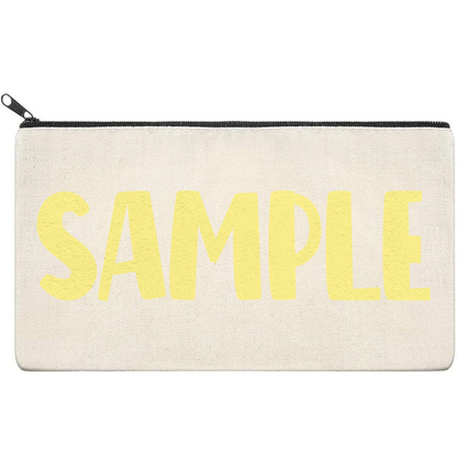 Canvas Pouch with Puff Writing