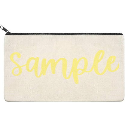 Canvas Pouch with Puff Writing