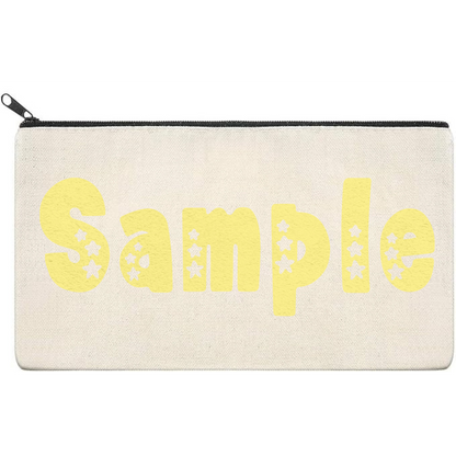 Canvas Pouch with Puff Writing