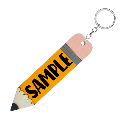 Wooden Pencil Keyring