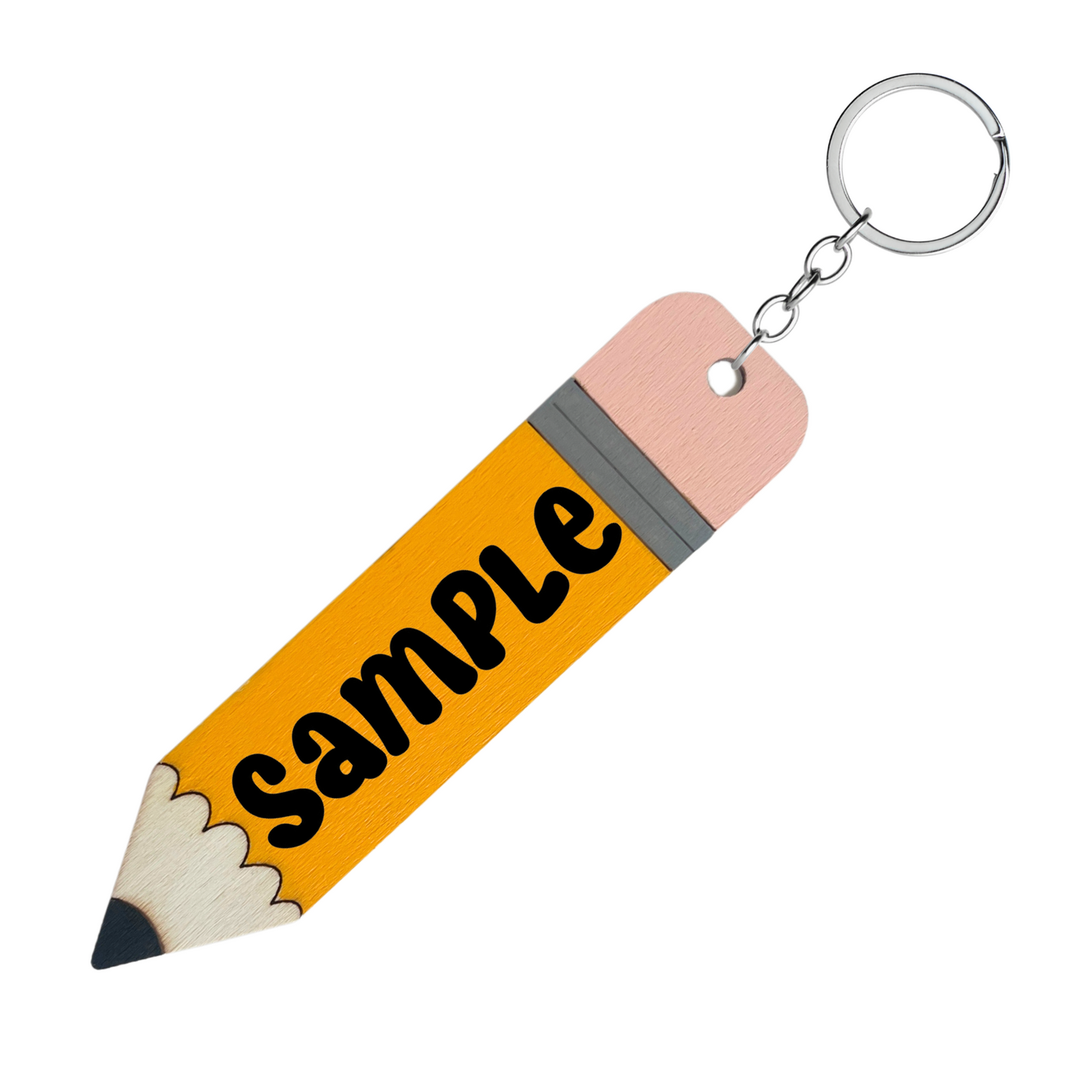 Wooden Pencil Keyring