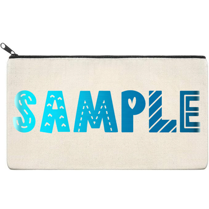 Canvas Pouch with Chrome Writing