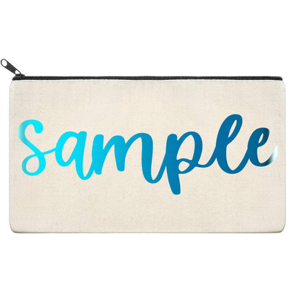 Canvas Pouch with Chrome Writing