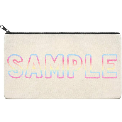 Canvas Pouch with Patterned Writing