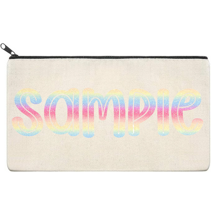 Canvas Pouch with Patterned Writing