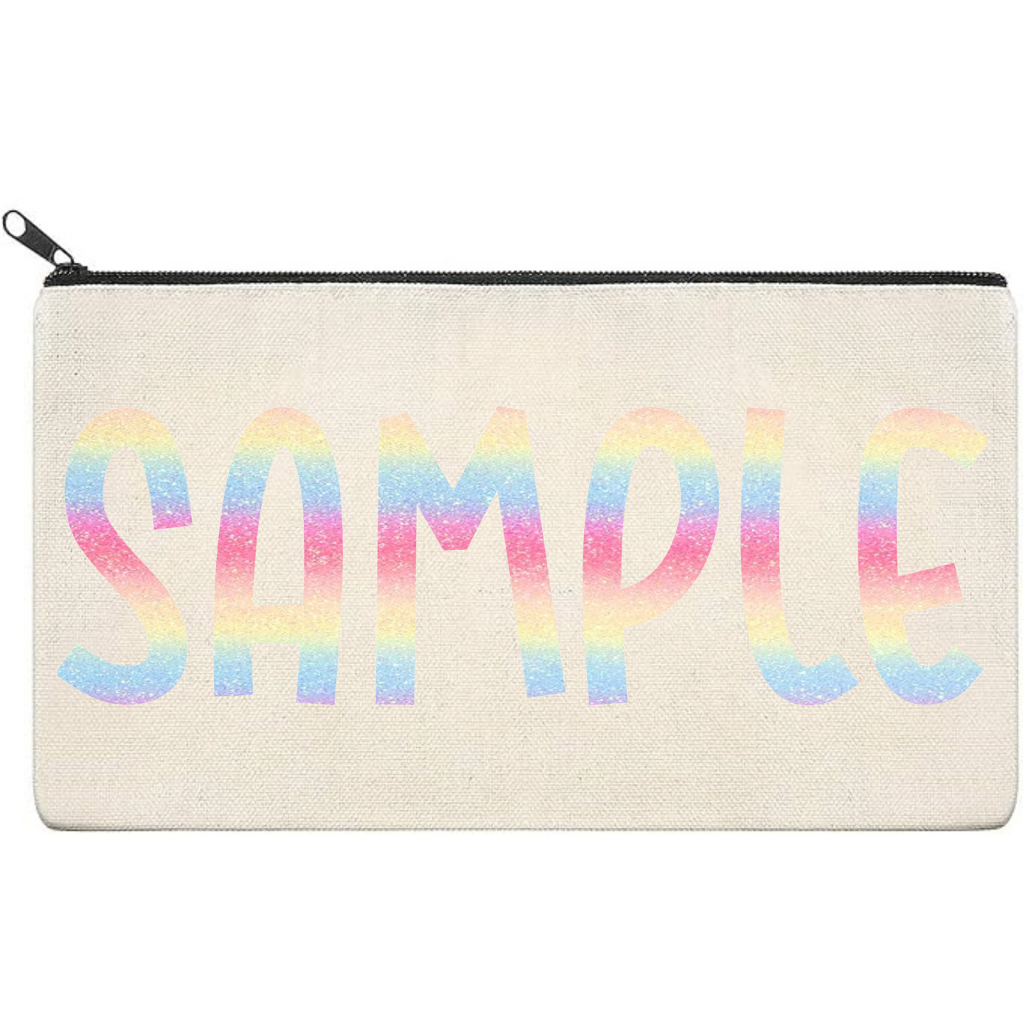 Canvas Pouch with Patterned Writing