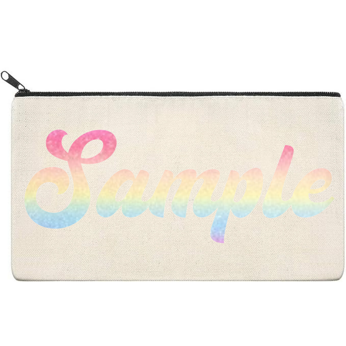 Canvas Pouch with Patterned Writing