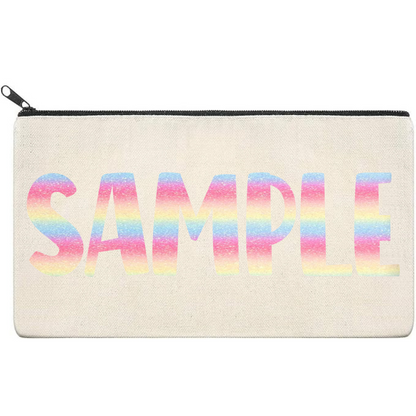 Canvas Pouch with Patterned Writing